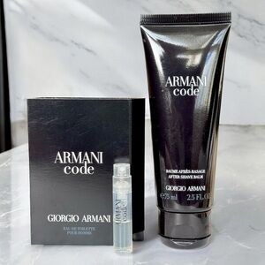 GIORGIO ARMANI ARMANI CODE AFTER SHAVE BALM and TRAVEL SAMPLE SPRAY